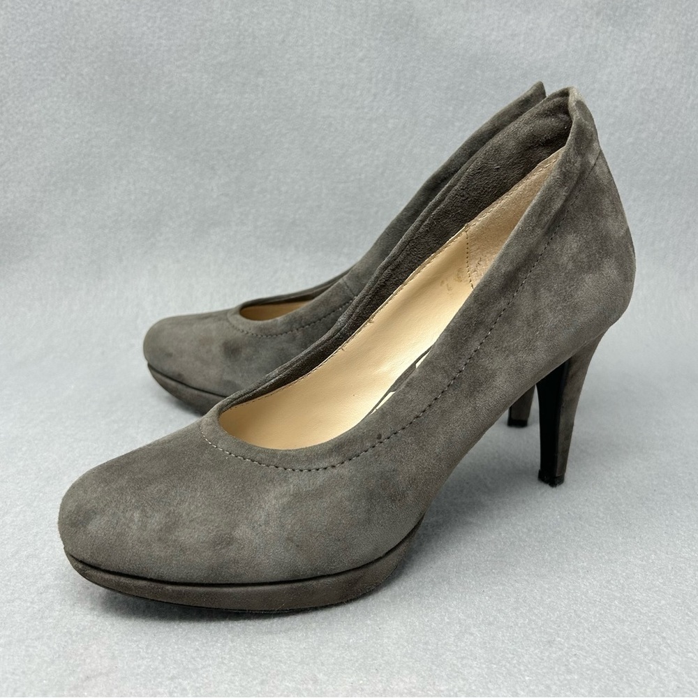 Adrienne Vittadini Peni Womens Shoes Size 7 M Gray Pumps Faux Suede Heels